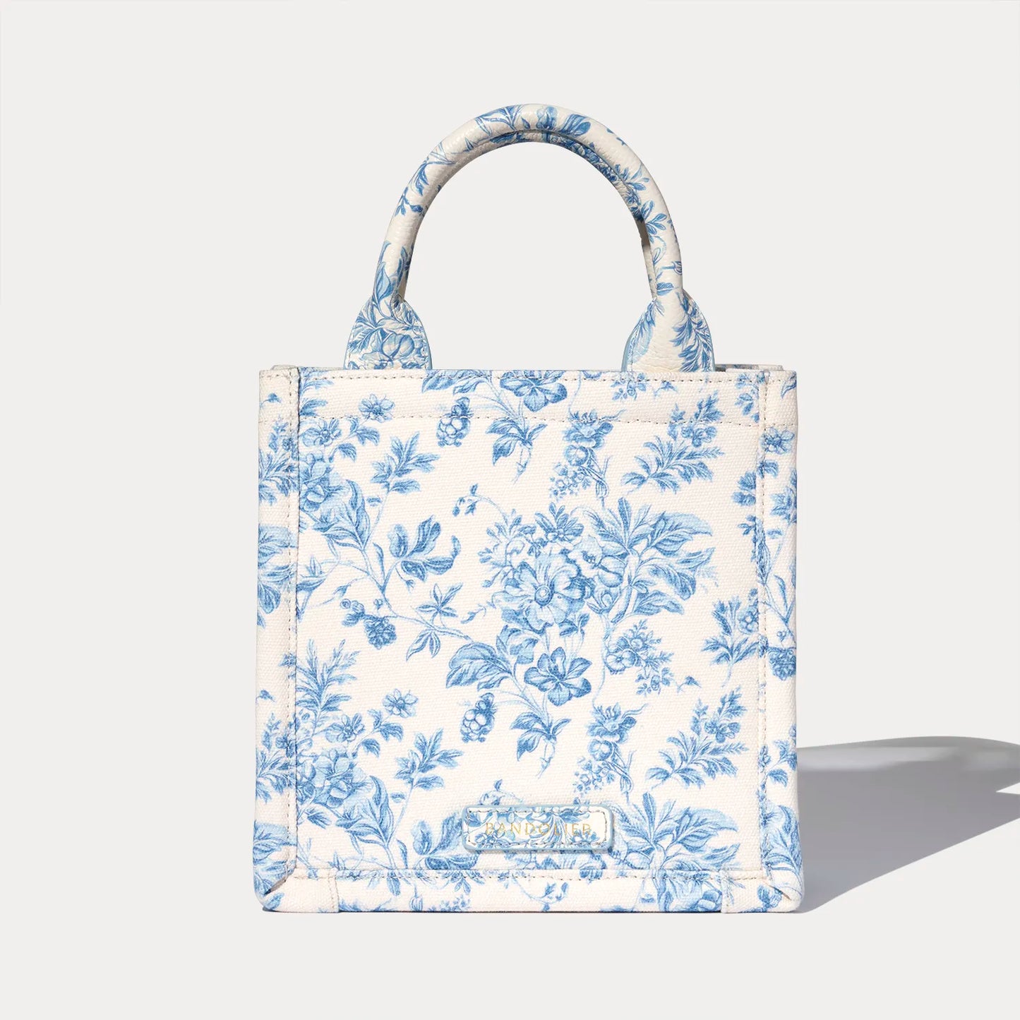 Small Dillon Book Tote - Chambray Toile/Gold