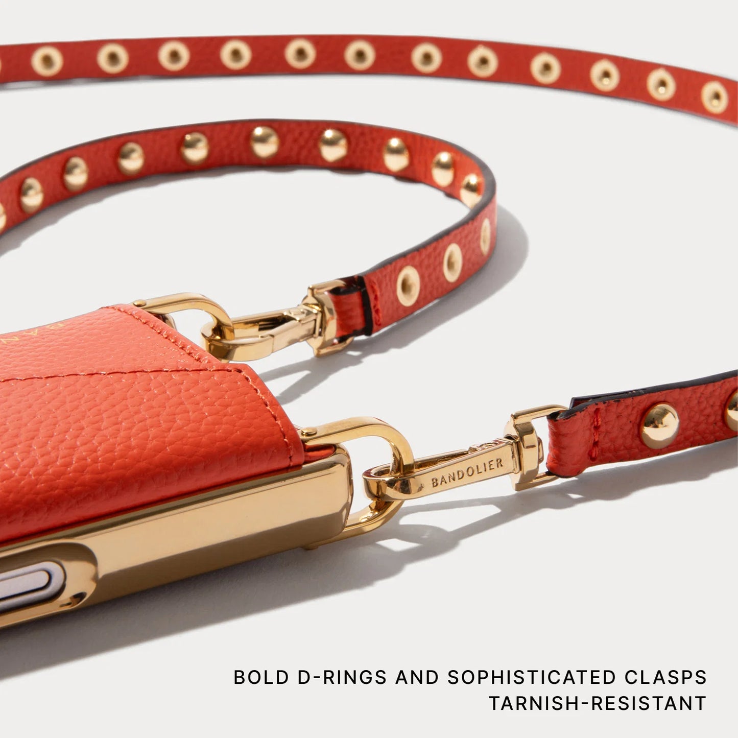 Annie Chrome Pebble Leather Crossbody Bandolier