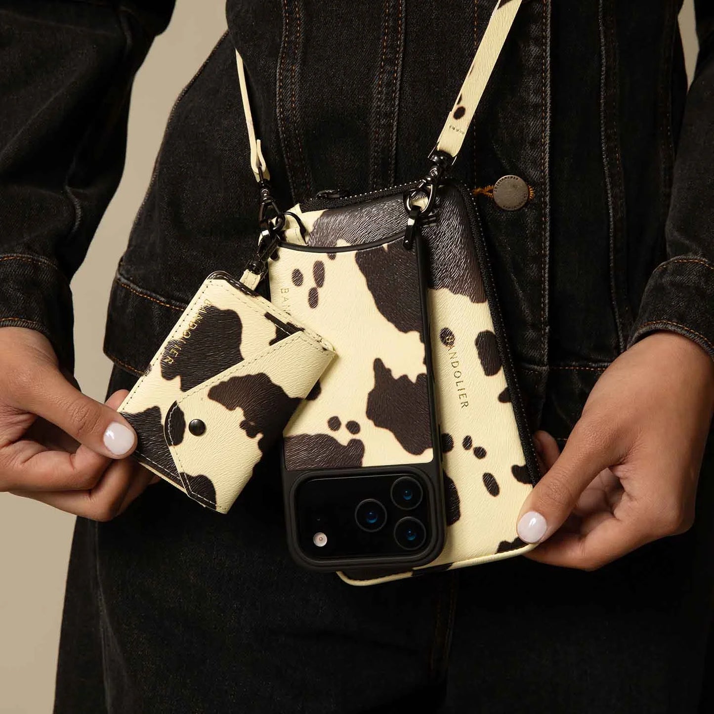 Expanded Zip Pouch - Spotted Hide/Pewter