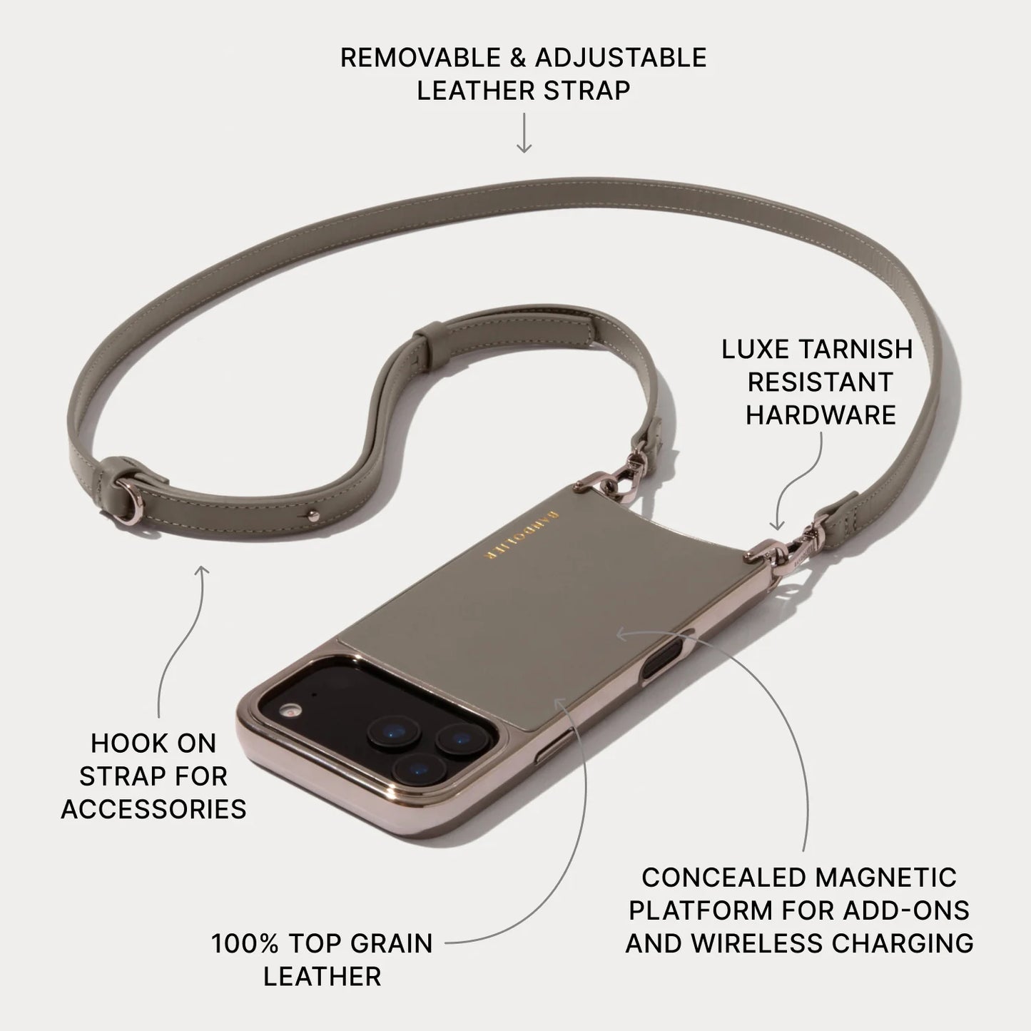 Rayna Chrome Pouch Set - Warm Gray/Antique Silver