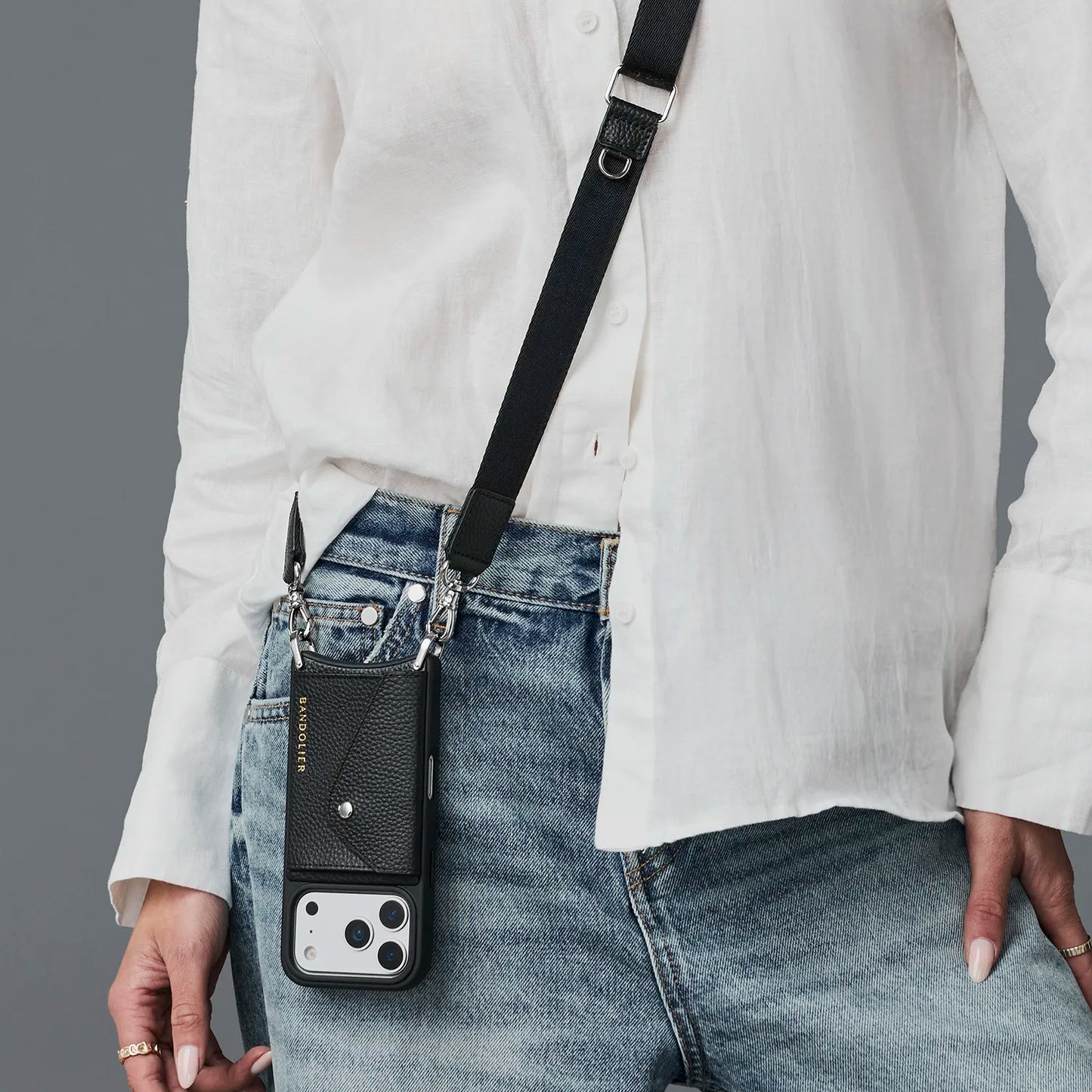 Bobby Nylon Adjustable Strap Only - Black/Silver
