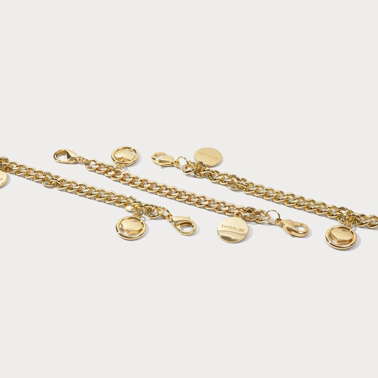 Wristlet Circle Heart Charm - Gold/Gold