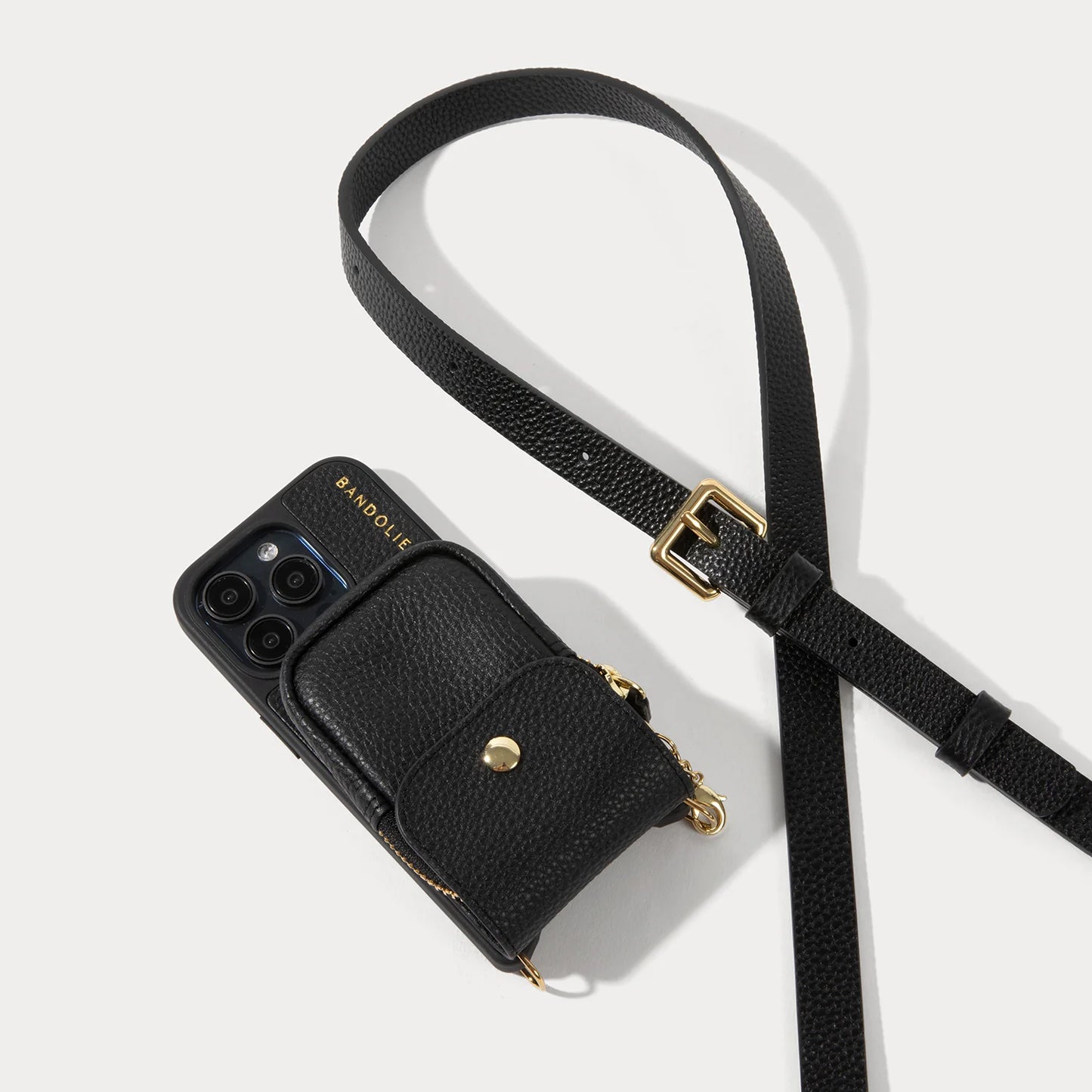 River Magnet Crossbody Phone Case - Black/Gold