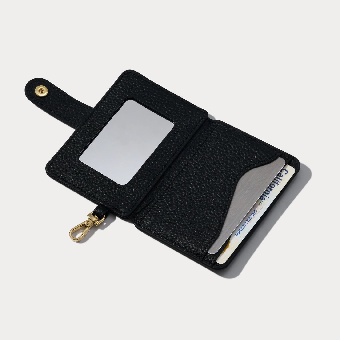 Add-On Sleek Mirror Magnet Wallet - Black/Gold