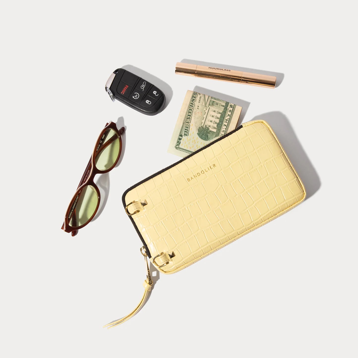The Lily Essentials Set - Butter Yellow Croc/Gold