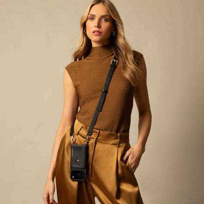 Hailey Side Slot Leather Crossbody Bandolier