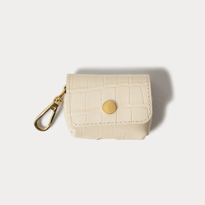 Avery AirPods Clip-On Pouch - Ivory Croc/Gold