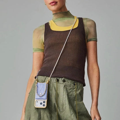Lily Chrome Side Slot Leather Crossbody Bandolier Set