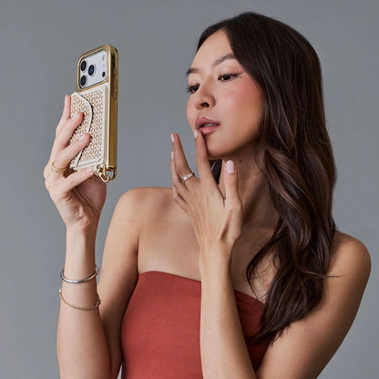 Mira Chrome Magnet Wallet Crossbody Phone Case