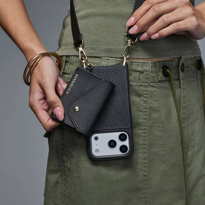 Remi Magnet Wallet Crossbody Phone Case - Black/Gold