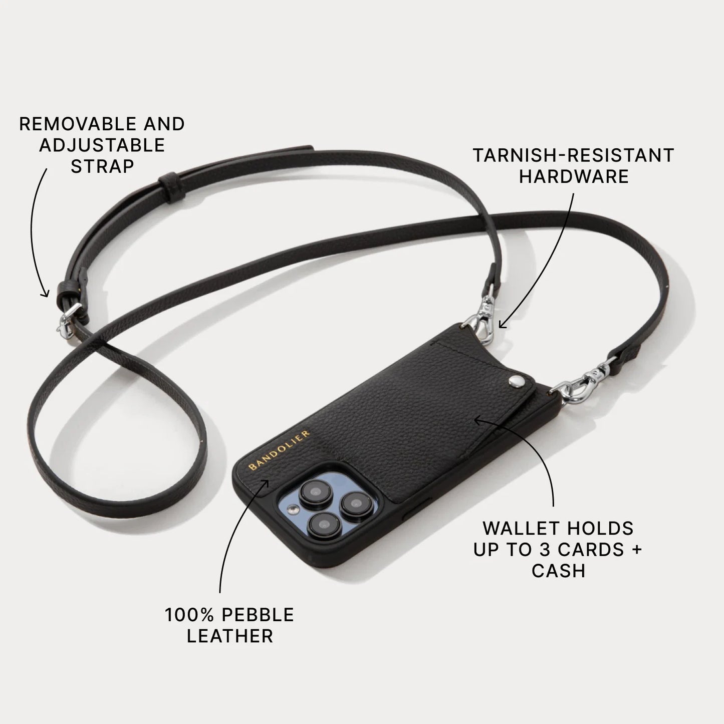 Emma Pebble Leather Crossbody Bandolier
