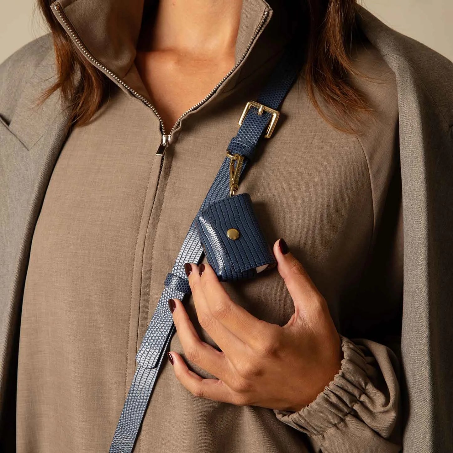 Remi Magnet Wallet Crossbody Phone Case - Indigo/Gold