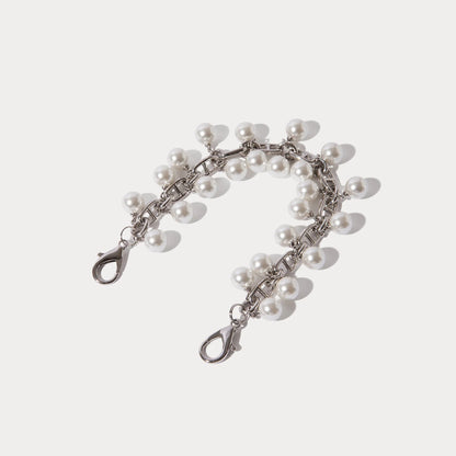 Emelia Wristlet Strap - Pearl Silver/Silver