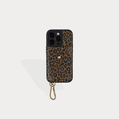Gigi O-ring Wristlet - Dark Leopard/Gold