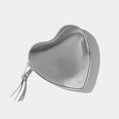 Expanded Heart Pouch - Silver Patent/Silver