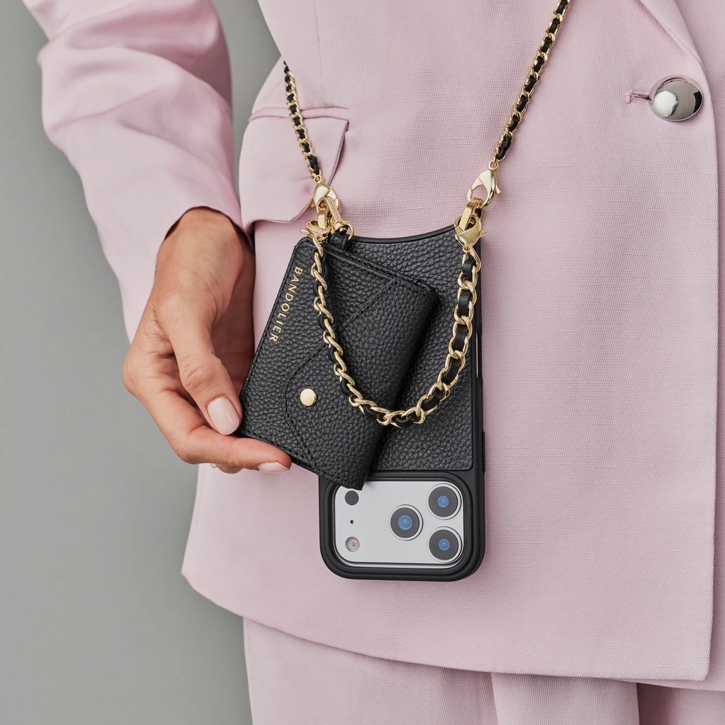 Rae Magnet Duet Wallet Crossbody Phone Case - Black/Gold
