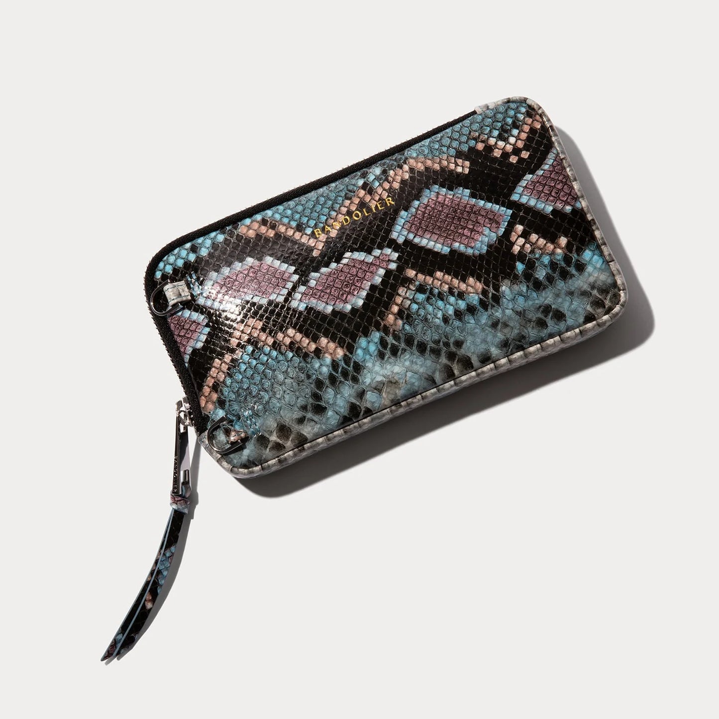 Expanded Zip Pouch - Prism Snake/Silver Chrome