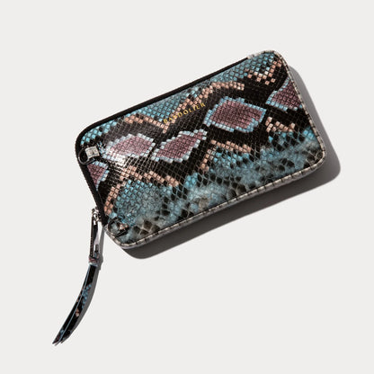 Expanded Zip Pouch - Prism Snake/Silver Chrome