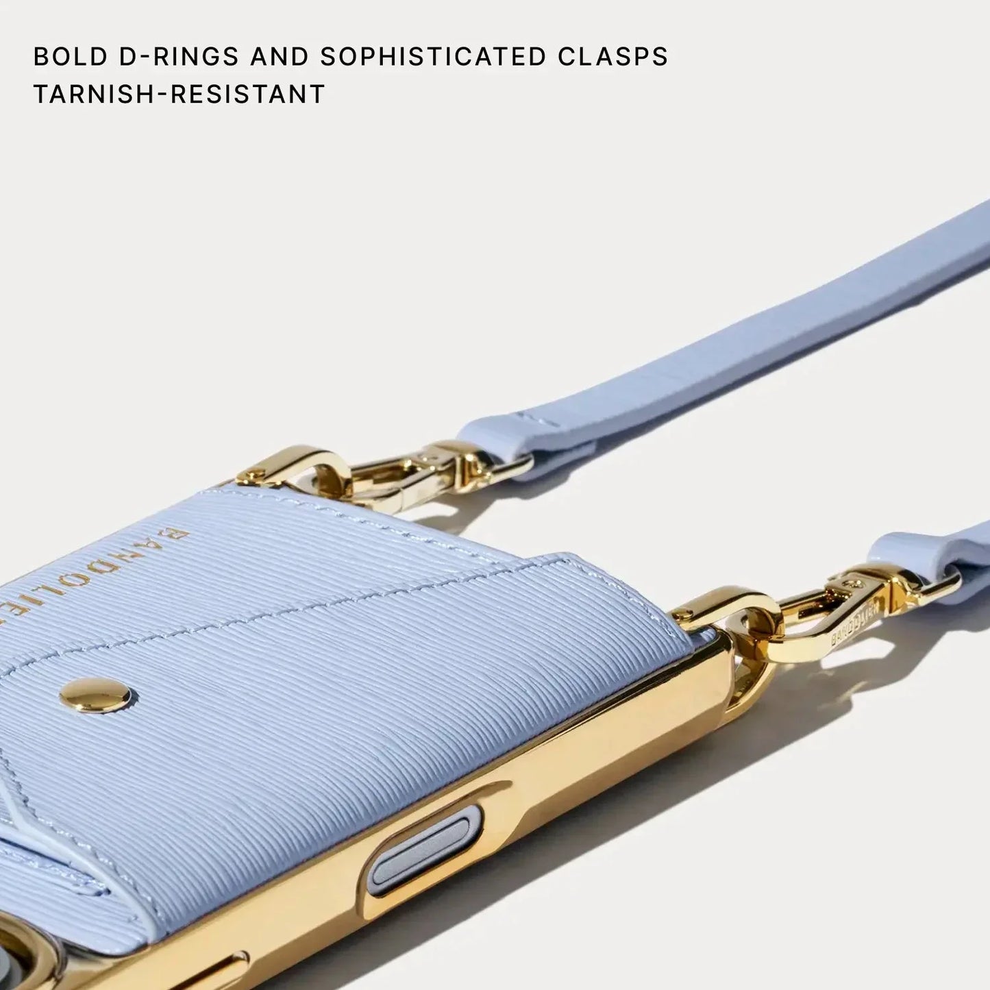Donna Chrome Crossbody Phone Case - Periwinkle Wave/Chrome Gold