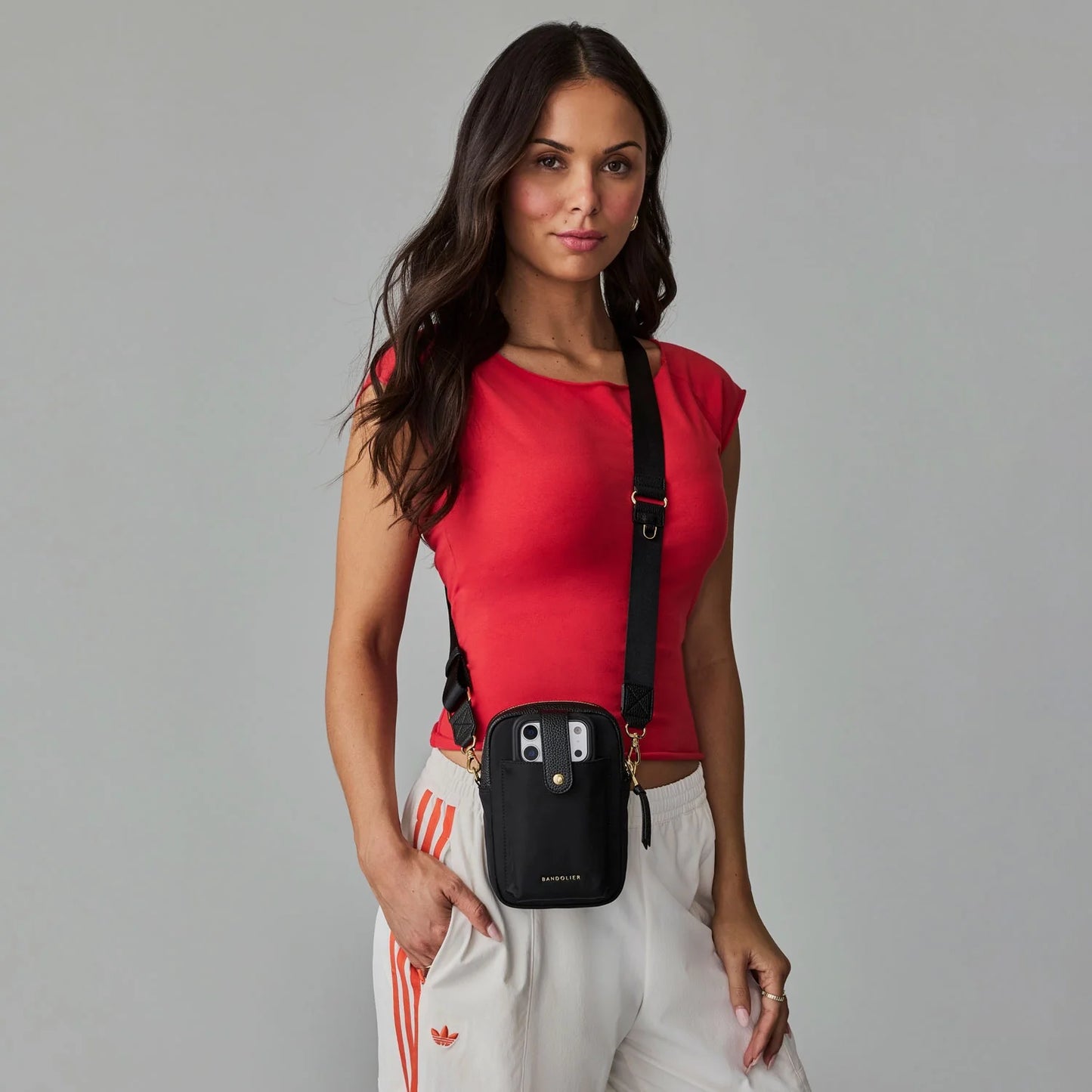Dillon Nylon Crossbody Bag - Black/Gold