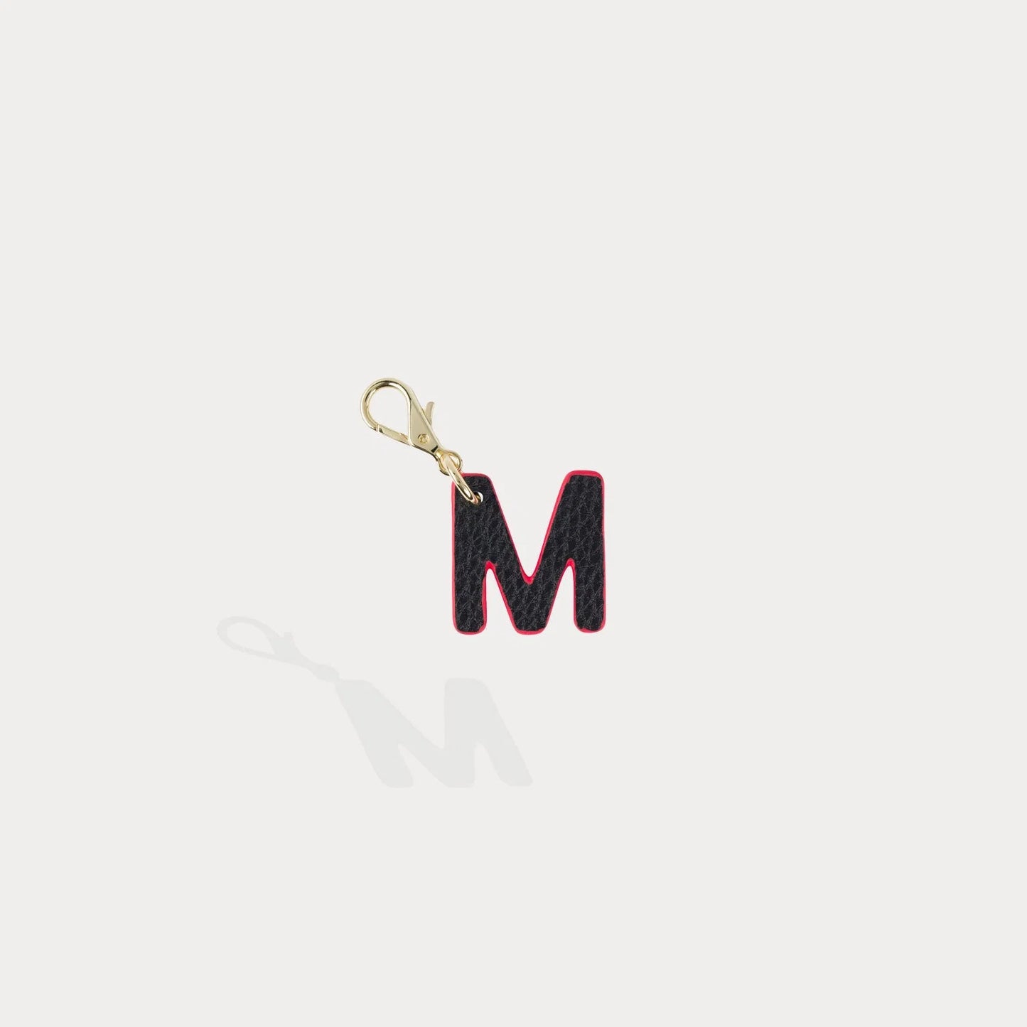 Dye Cut Initial Charm - Black/Classic Red/Gold