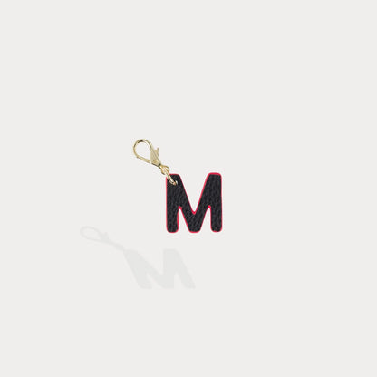 Dye Cut Initial Charm - Black/Classic Red/Gold