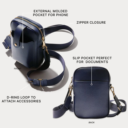 Dillon Bag - Navy/Gold