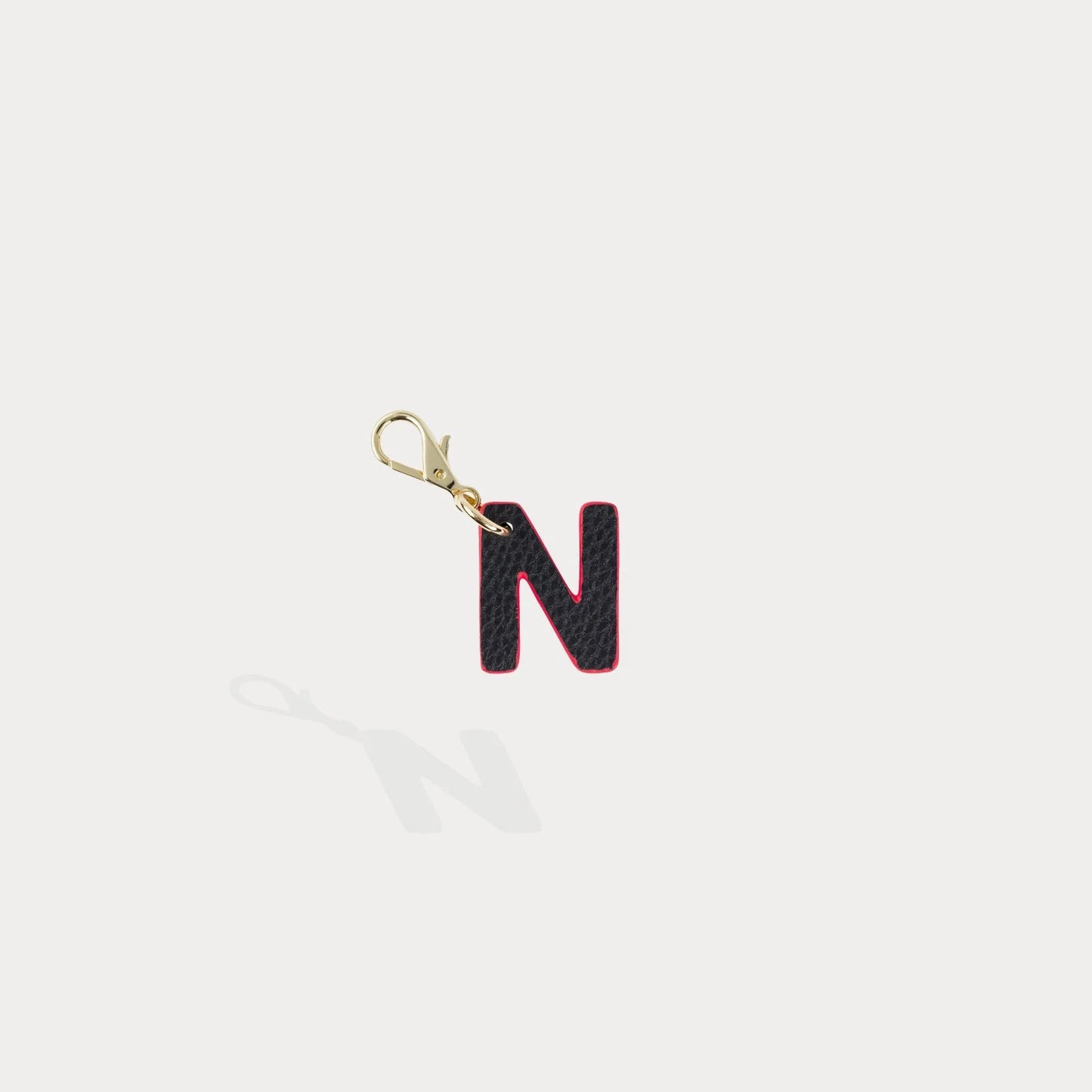 Dye Cut Initial Charm - Black/Classic Red/Gold