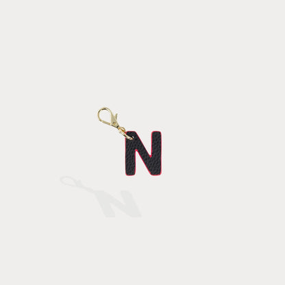 Dye Cut Initial Charm - Black/Classic Red/Gold