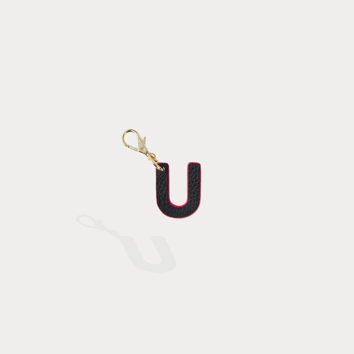 Dye Cut Initial Charm - Black/Classic Red/Gold