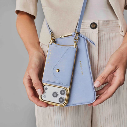 Expanded Zip Pouch - Periwinkle Wave/Gold