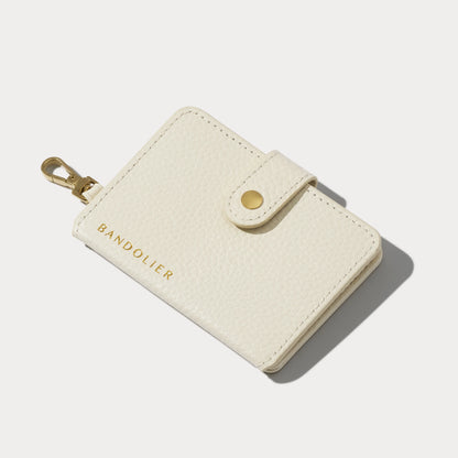 Add-On Sleek Mirror Magnet Wallet - Ivory/Gold