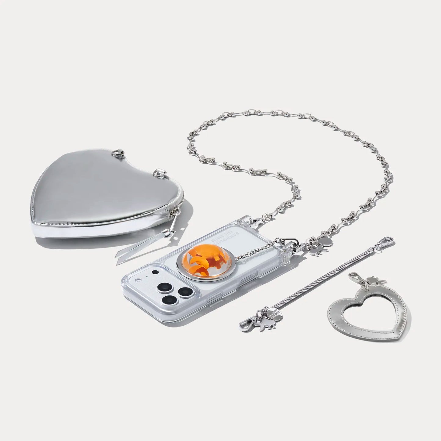 The Goldie Duet Heart Set - Clear/Silver