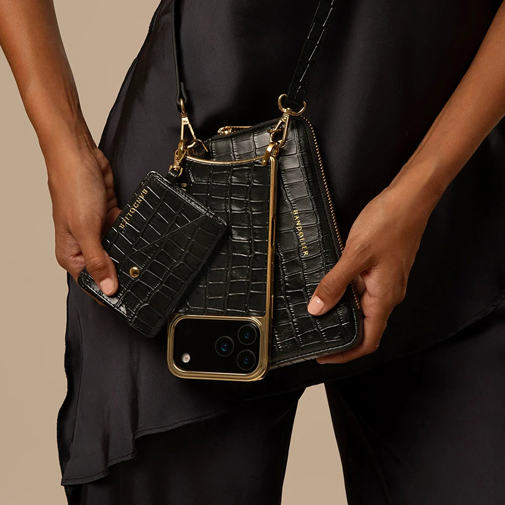 Remi Magnet Essentials Set - Black Croc/Gold