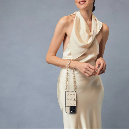 Emelia Long Wristlet - Pearl Gold/Gold