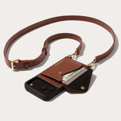 Hailey Pouch Set - Cognac/Gold