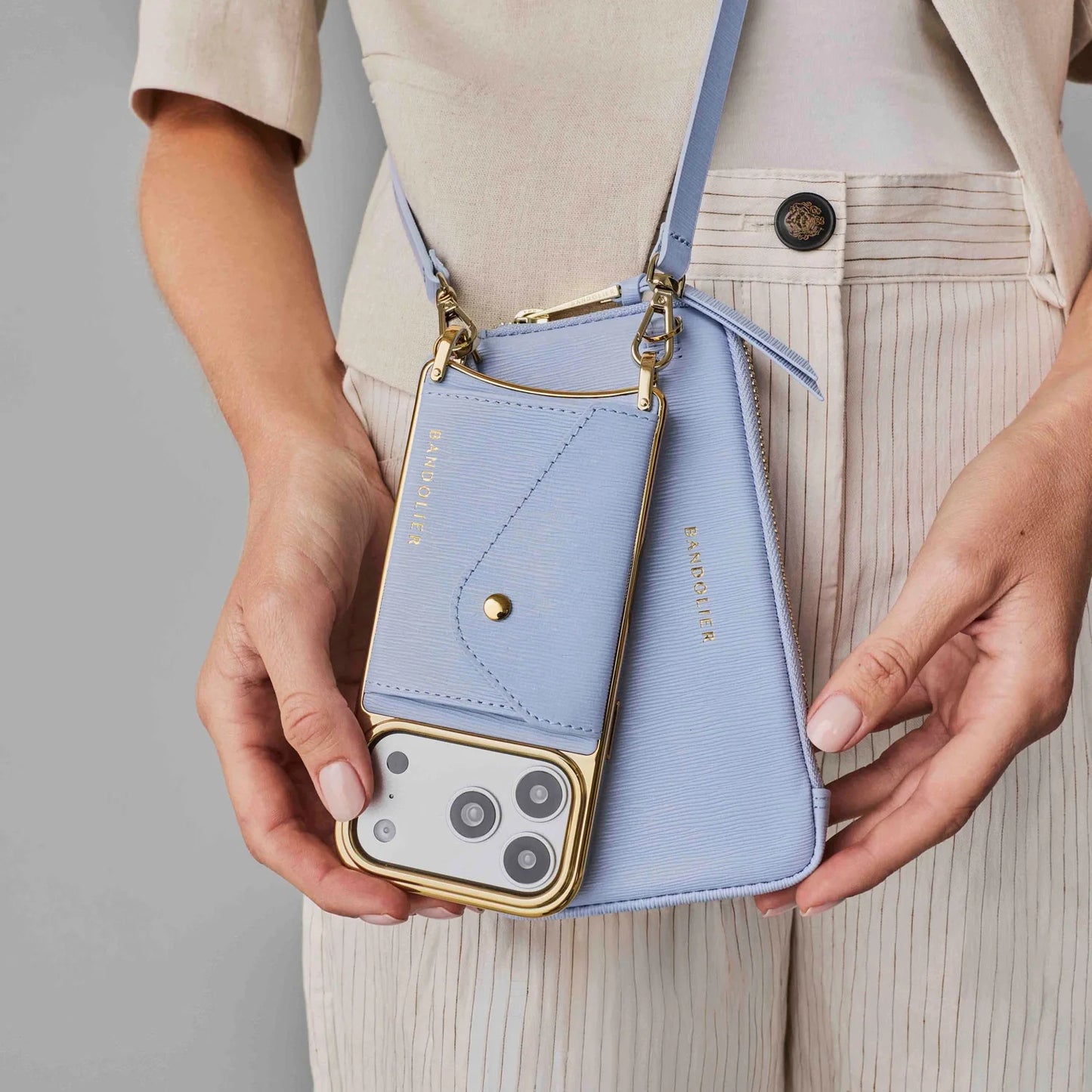 Donna Pouch Set - Periwinkle Wave/Gold