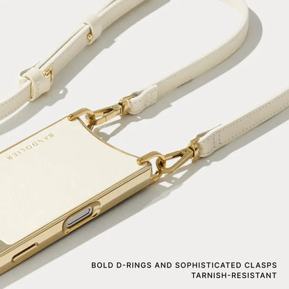 Rayna Chrome Crossbody Phone Case - Ivory/Chrome Gold
