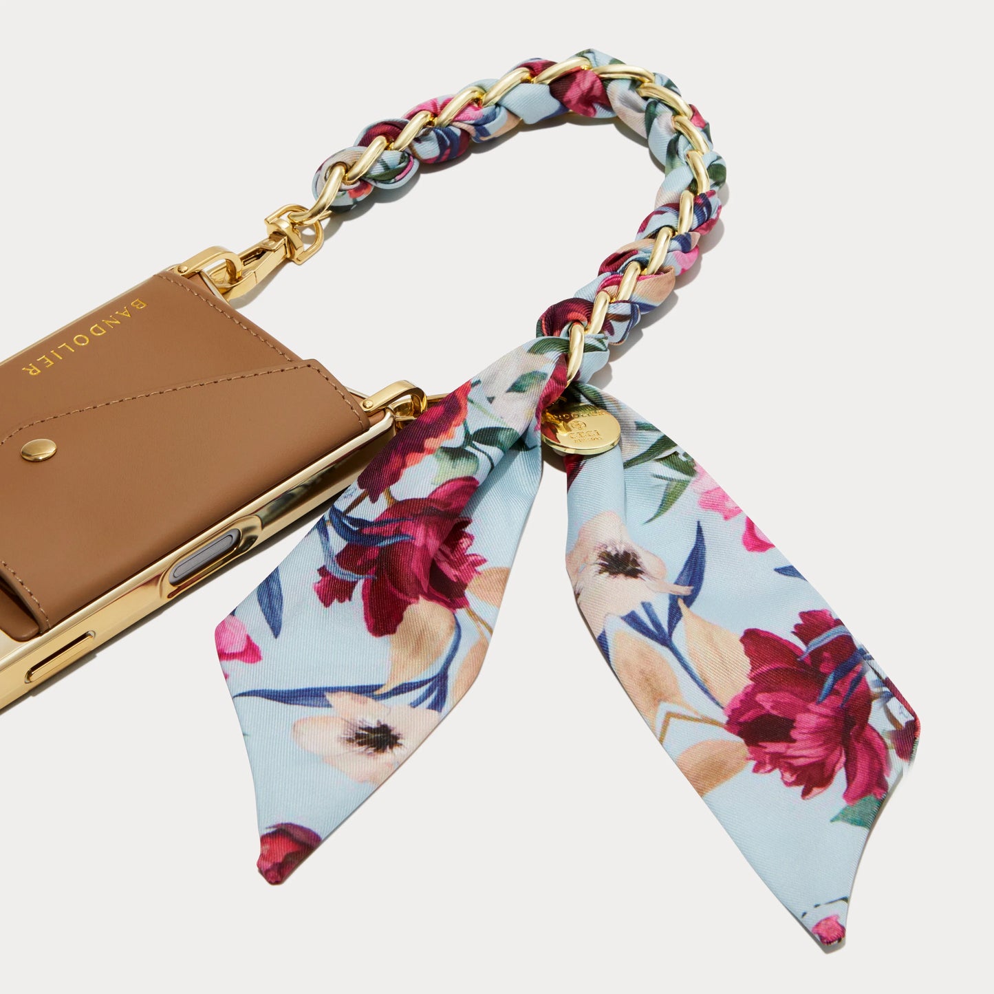 Scarf Twilly Wristlet - Ceci Blue Floral/Gold