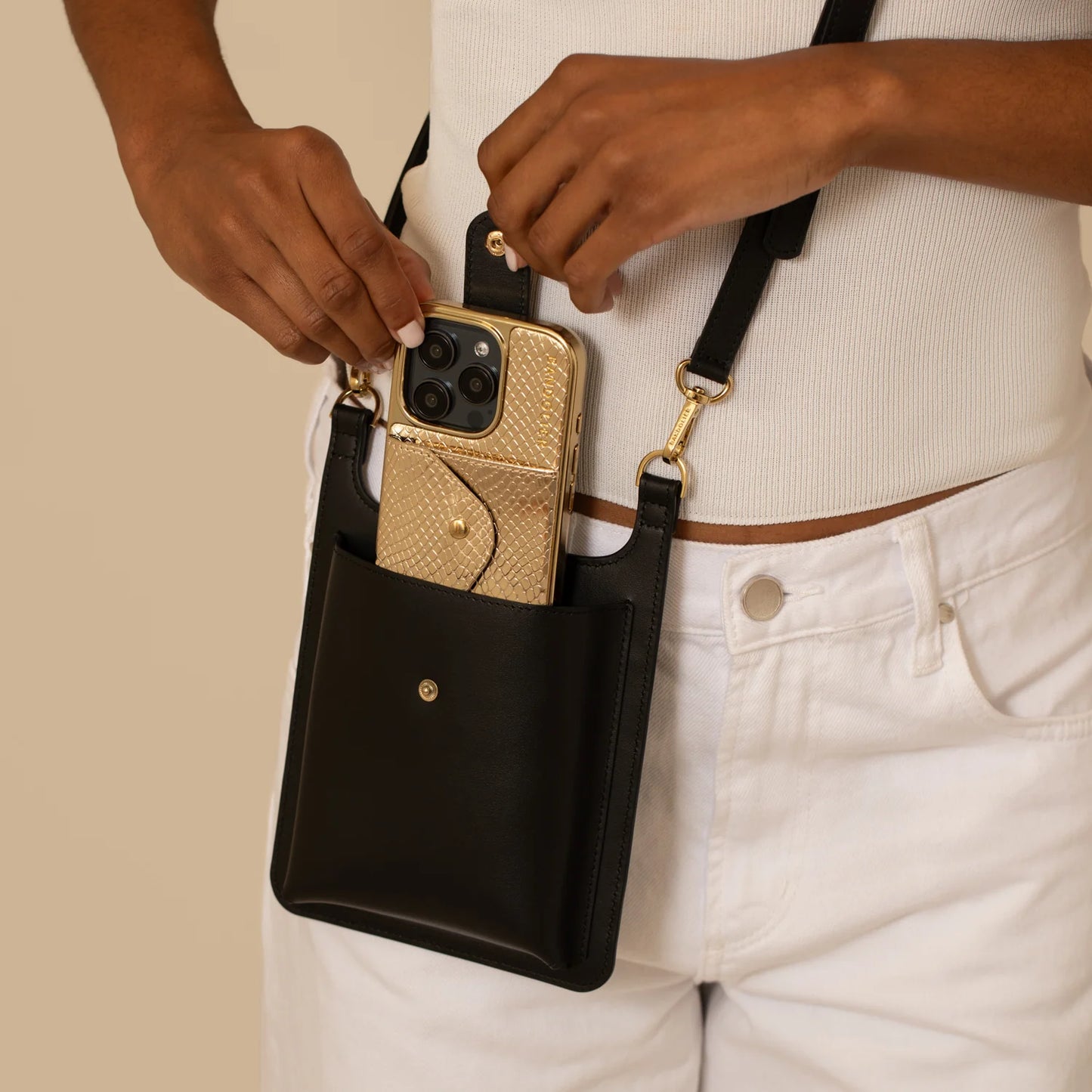 Parker Phone Bag - Black/Gold