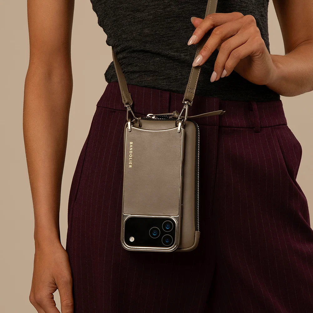 Expanded Zip Pouch - Warm Gray/Antique Silver