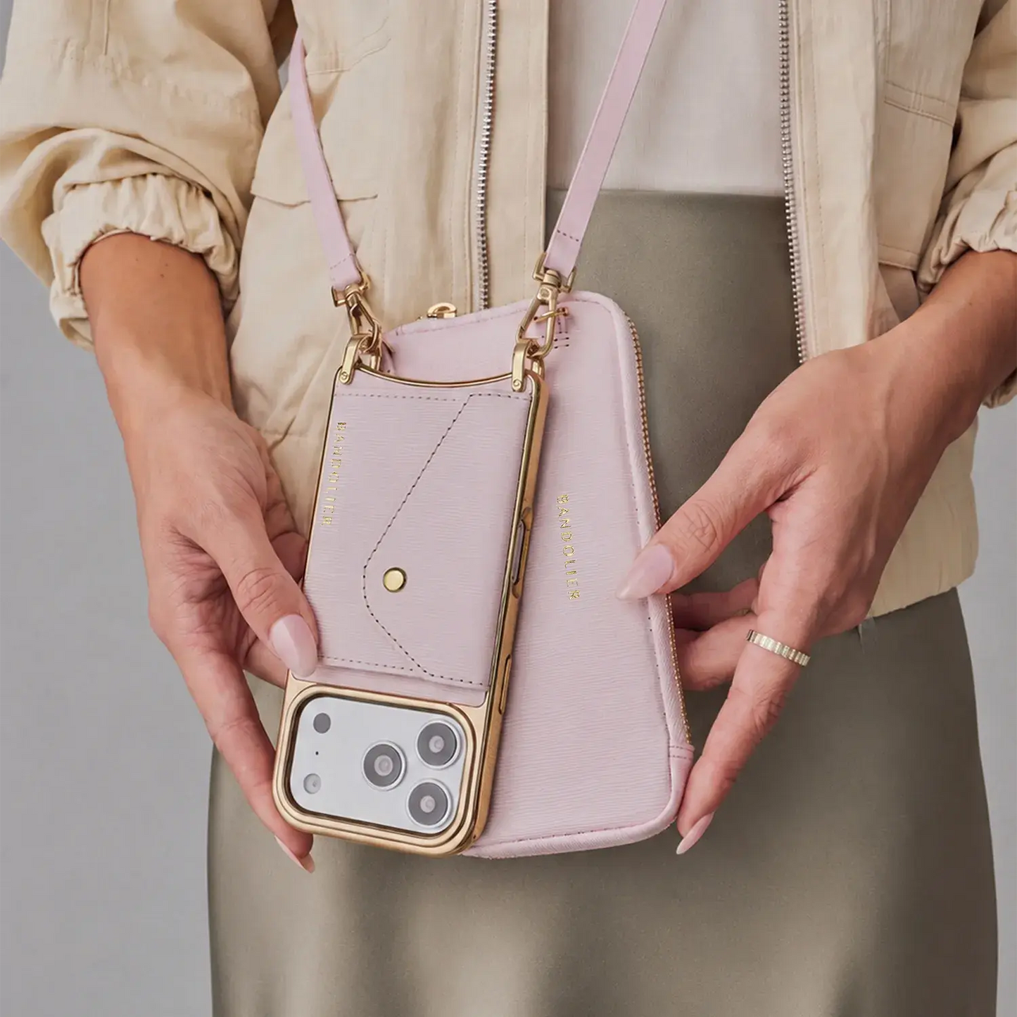 Donna Pouch Set - Pink Wave/Chrome Gold