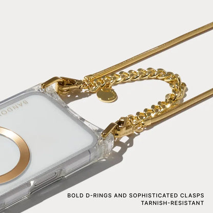 Palmer Magnet Duet Crossbody Phone Case  - Clear/Gold