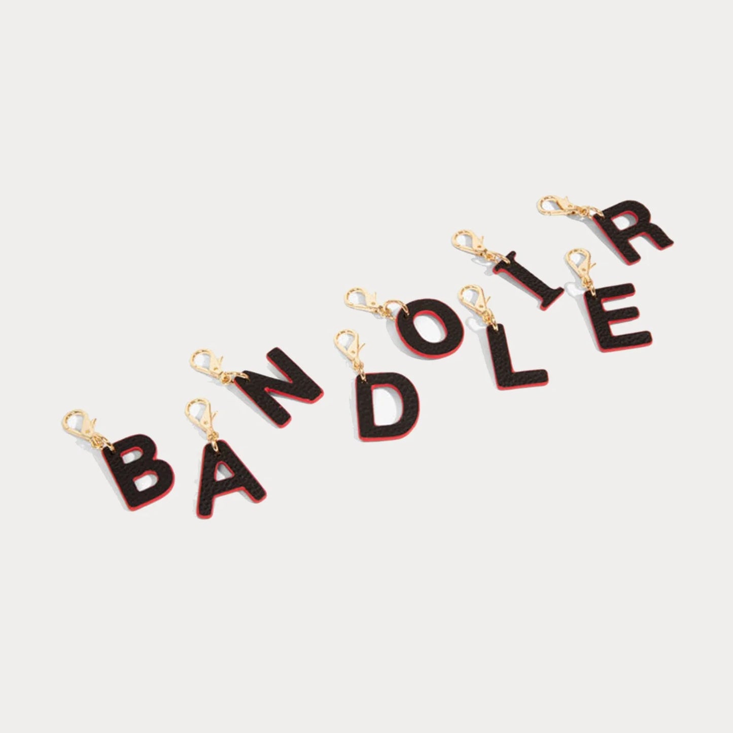 Dye Cut Initial Charm - Black/Classic Red/Gold
