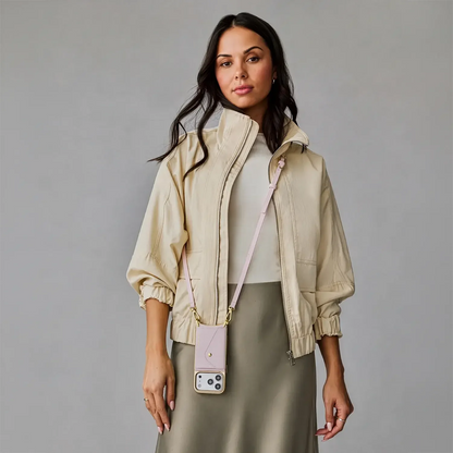 Donna Chrome Crossbody Phone Case - Pink Wave/Chrome Gold