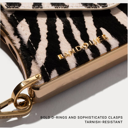 Donna Crossbody Phone Case - Zebra/Gold