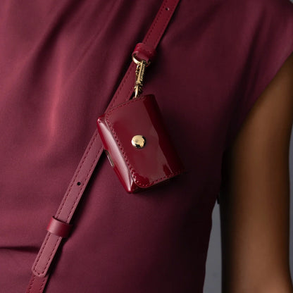 Avery AirPods Clip-On Pouch - Cranberry/Gold