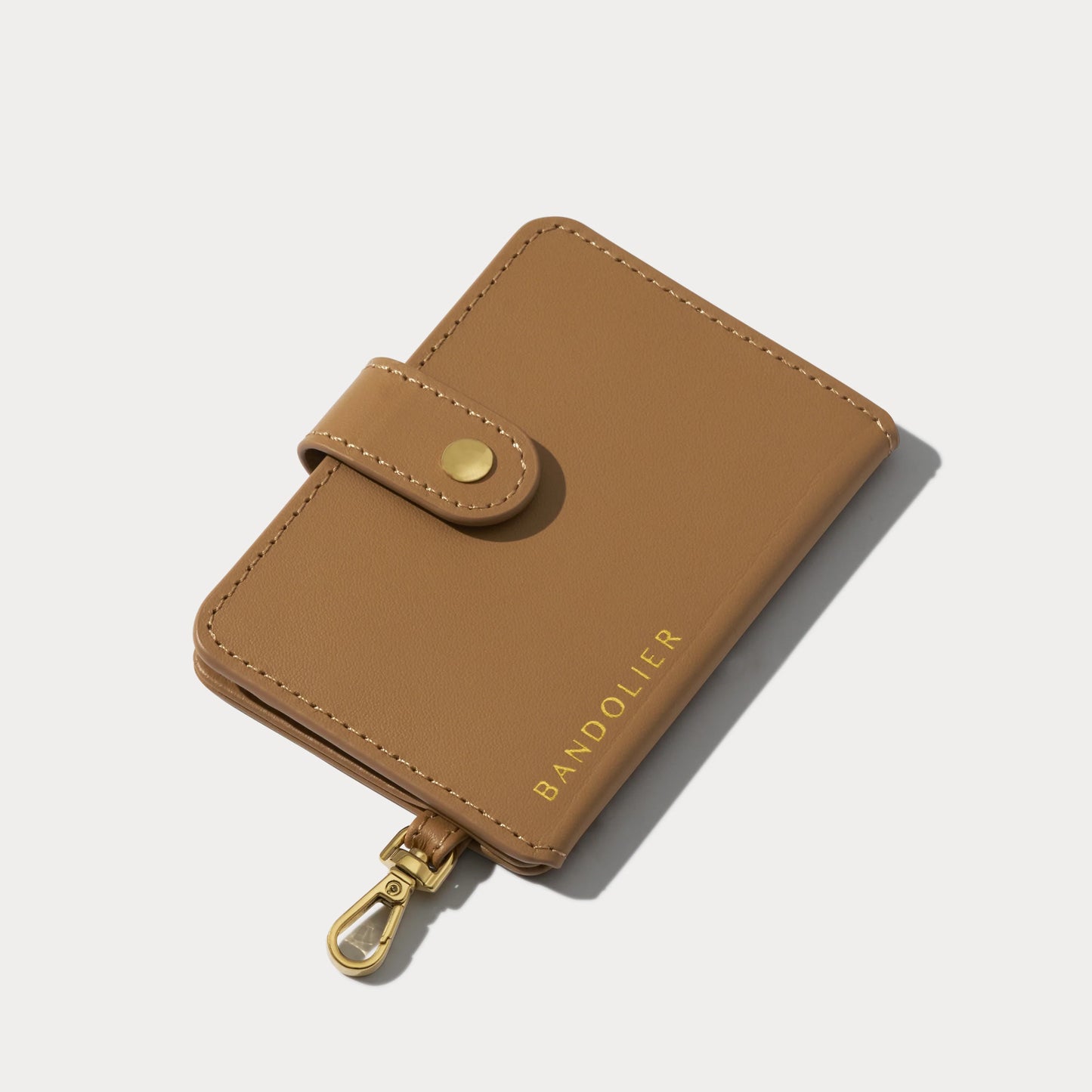 Add-On Sleek Mirror Magnet Wallet - Tan/Gold