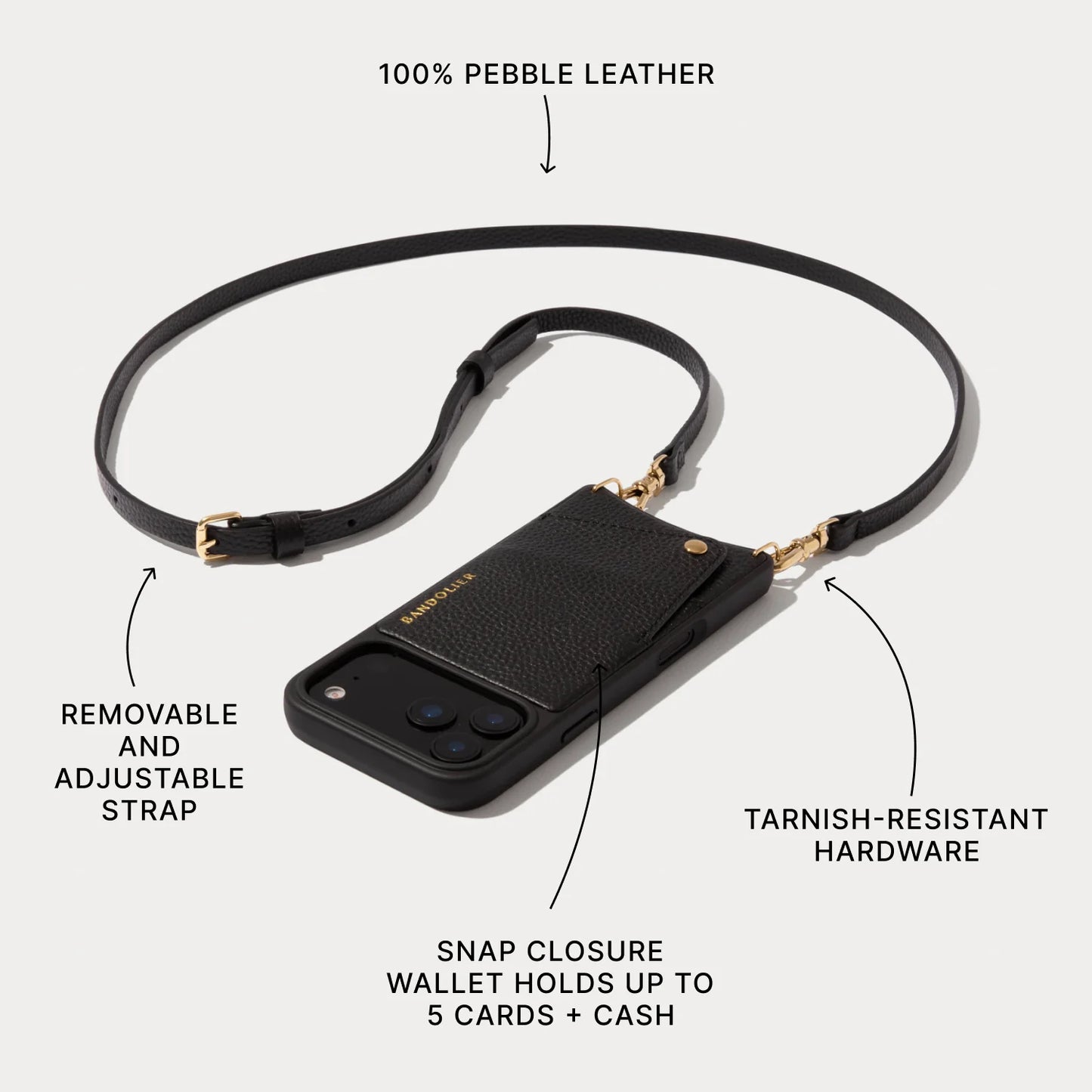 Emma Pebble Leather Crossbody Bandolier