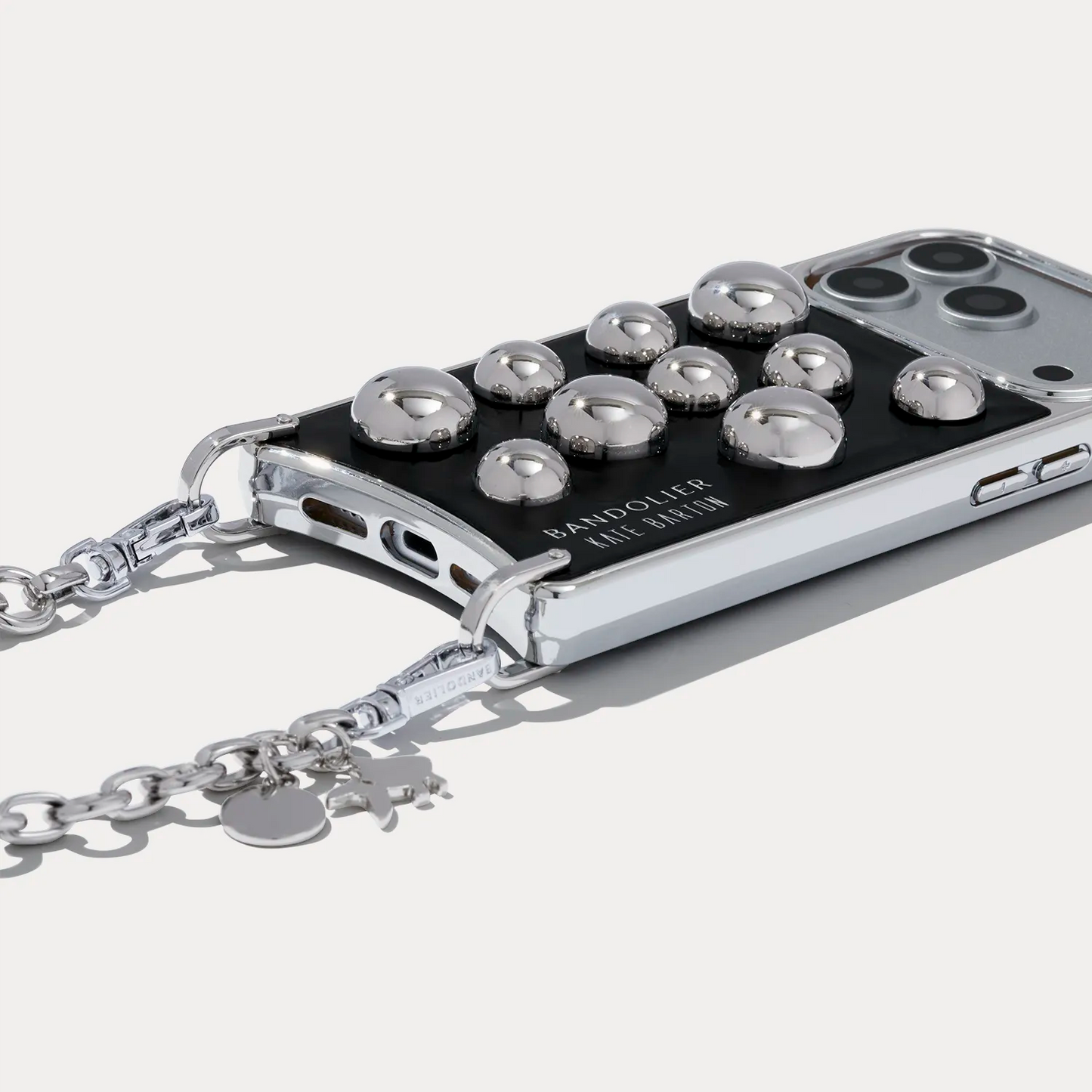 The Charlie Wristlet Pouch Set - Black Patent/Silver